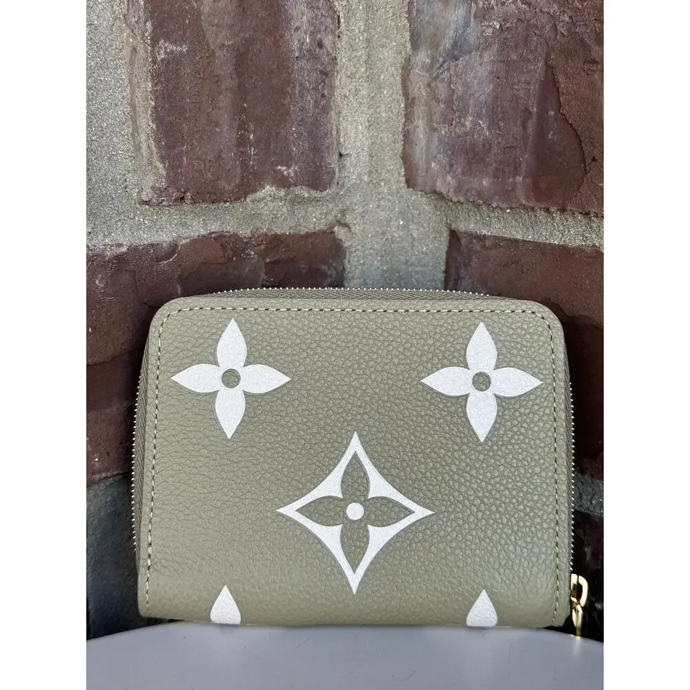 Louis Vuitton Monogram Giant Empreinte Leather Zippy Coin Wallet Green 41167